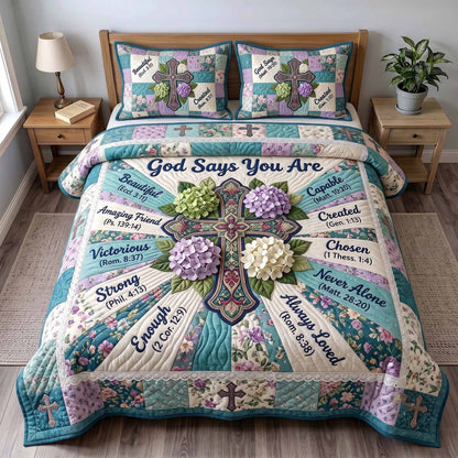 Floral Bible 3-Piece Quilted Bedding Set GFTOTP20146