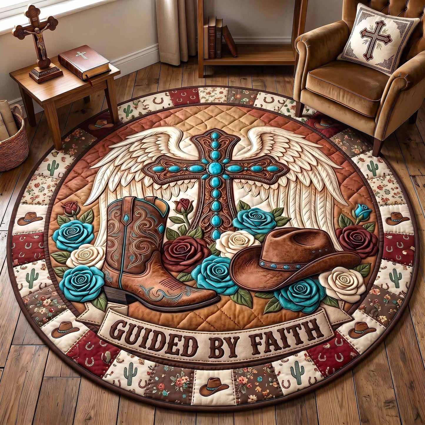 Western Grace Quilted Round Mat GFTOTP20147