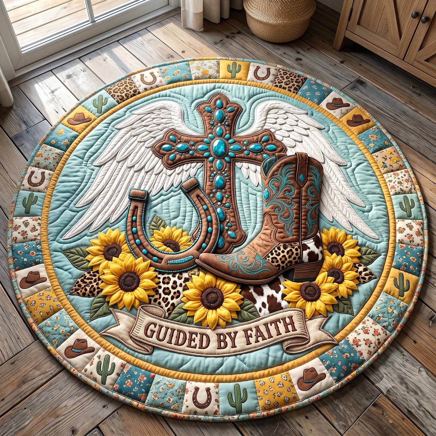 Western Grace Quilted Round Mat GFTOTP20148