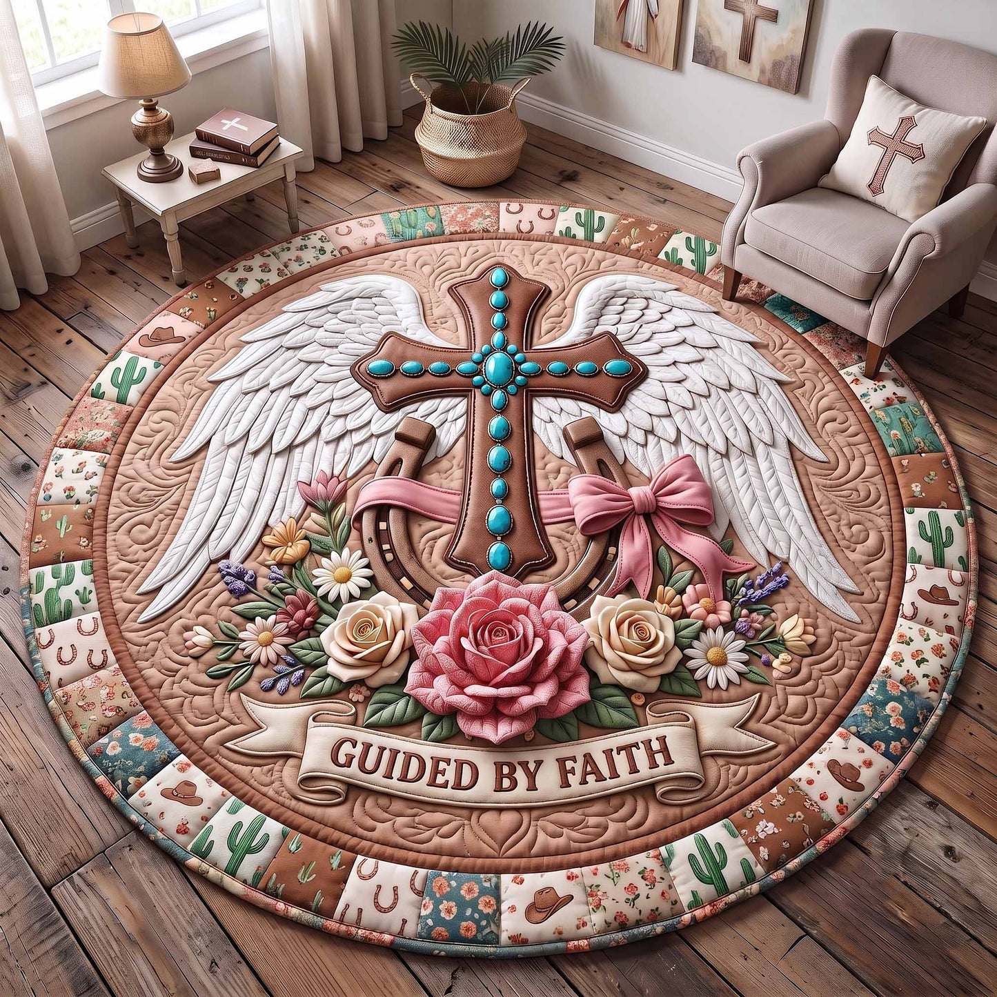 Western Grace Quilted Round Mat GFTOTP20151