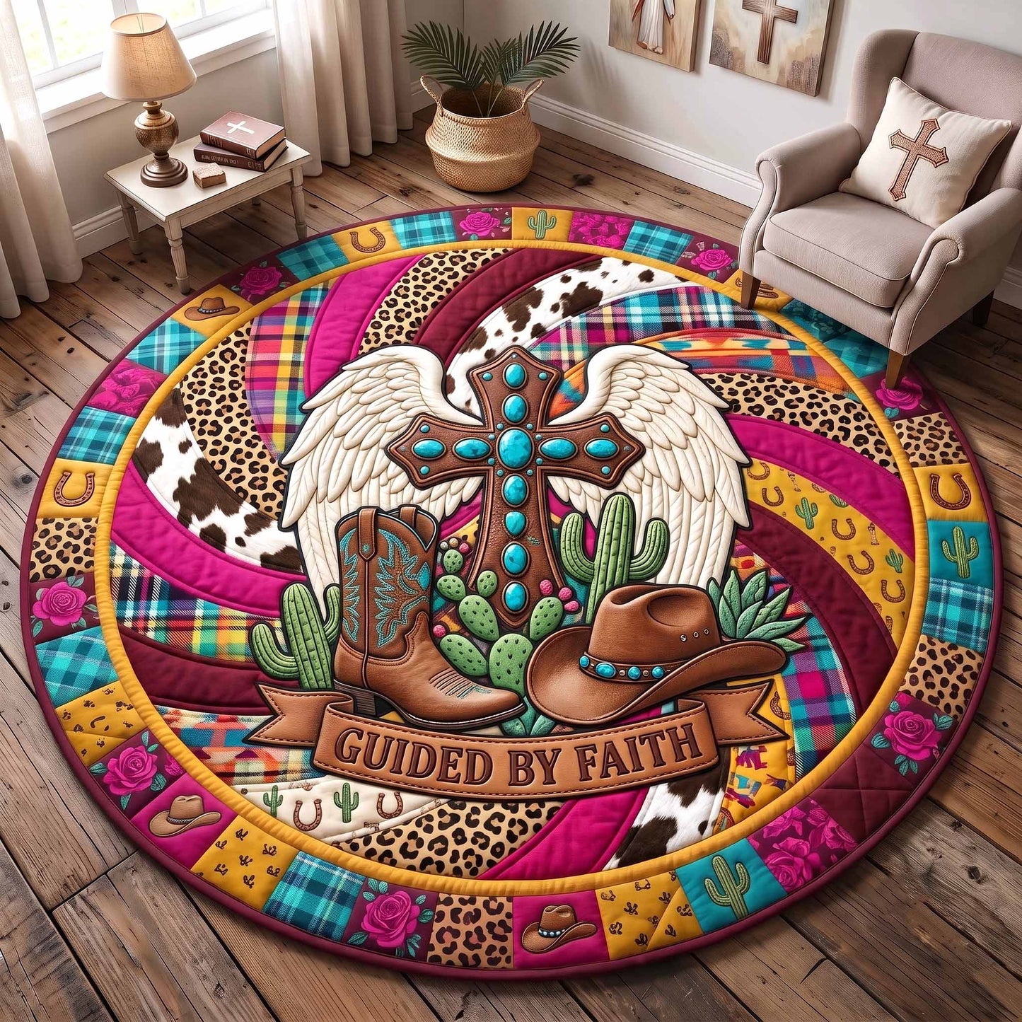 Western Grace Quilted Round Mat GFTOTP20152