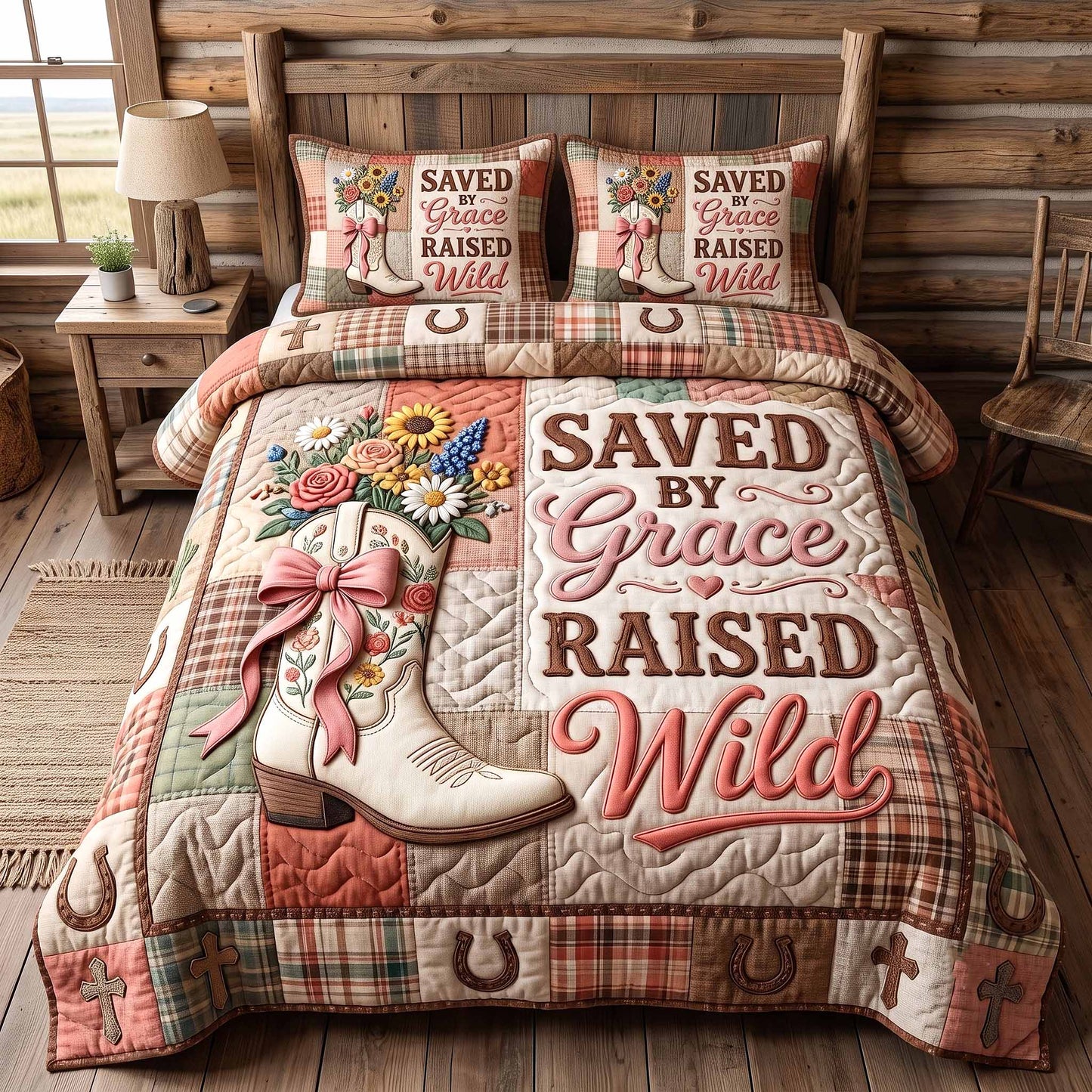 Western Grace 3-Piece Quilted Bedding Set GFTOTP20181