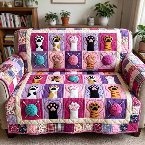 Paws And Purrs Quilted Sofa Cover GFTOTP20237