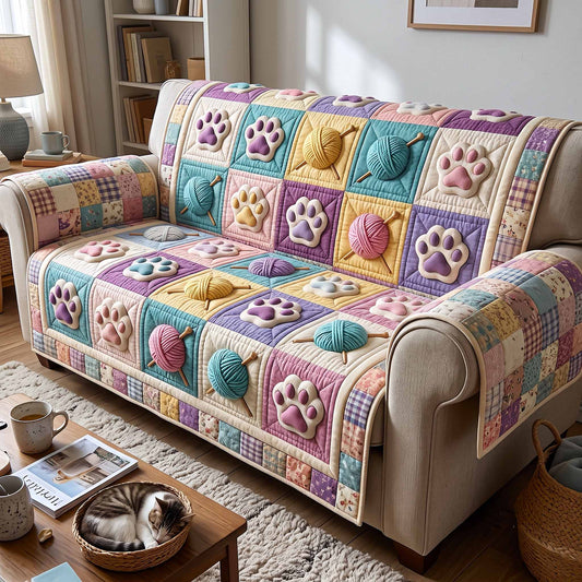 Paws And Purrs Quilted Sofa Cover GFTOTP20238