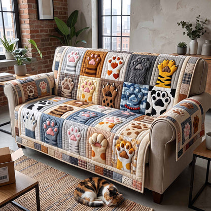 Paws And Purrs Quilted Sofa Cover GFTOTP20240