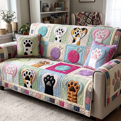 Paws And Purrs Quilted Sofa Cover GFTOTP20241