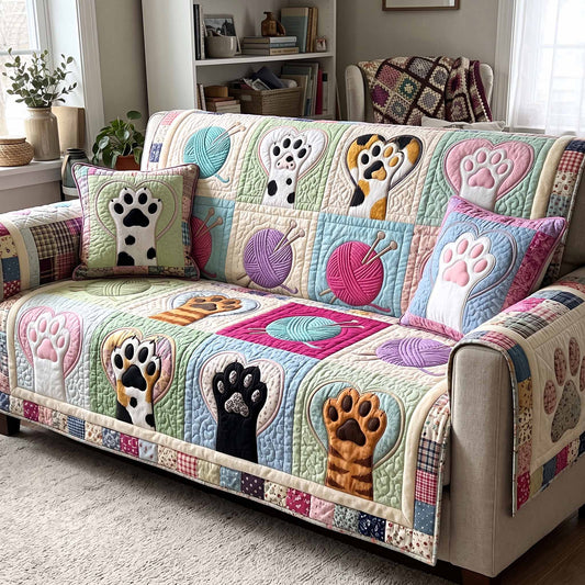 Paws And Purrs Quilted Sofa Cover GFTOTP20241