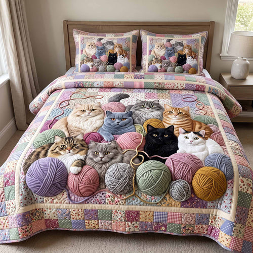 Woolly Whiskers 3-Piece Quilted Bedding Set GFTOTP20254
