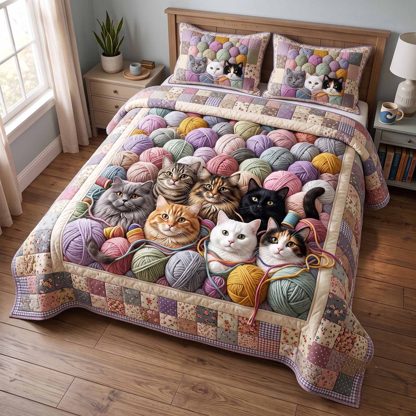 Woolly Whiskers 3-Piece Quilted Bedding Set GFTOTP20255