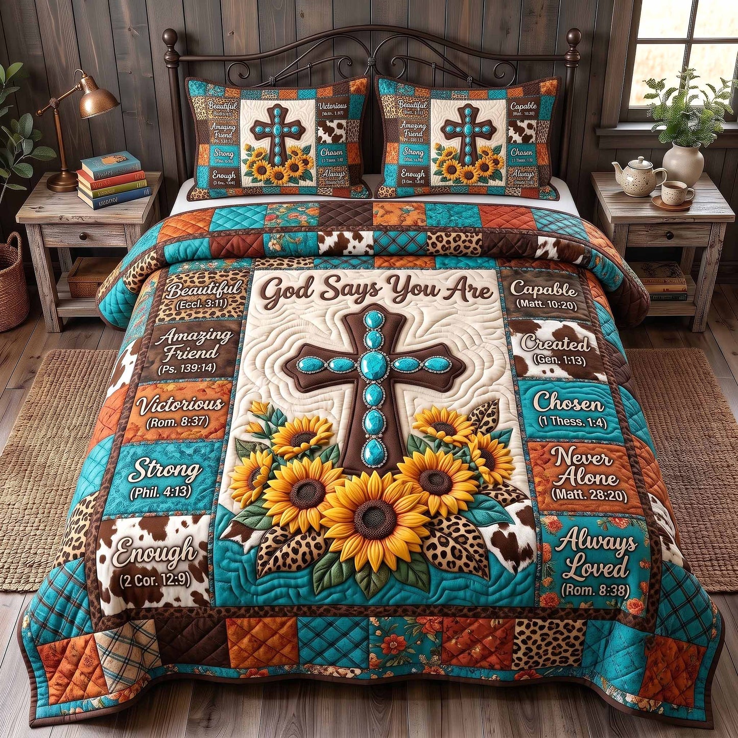 Western Bible 3-Piece Quilted Bedding Set GFTOTP20271