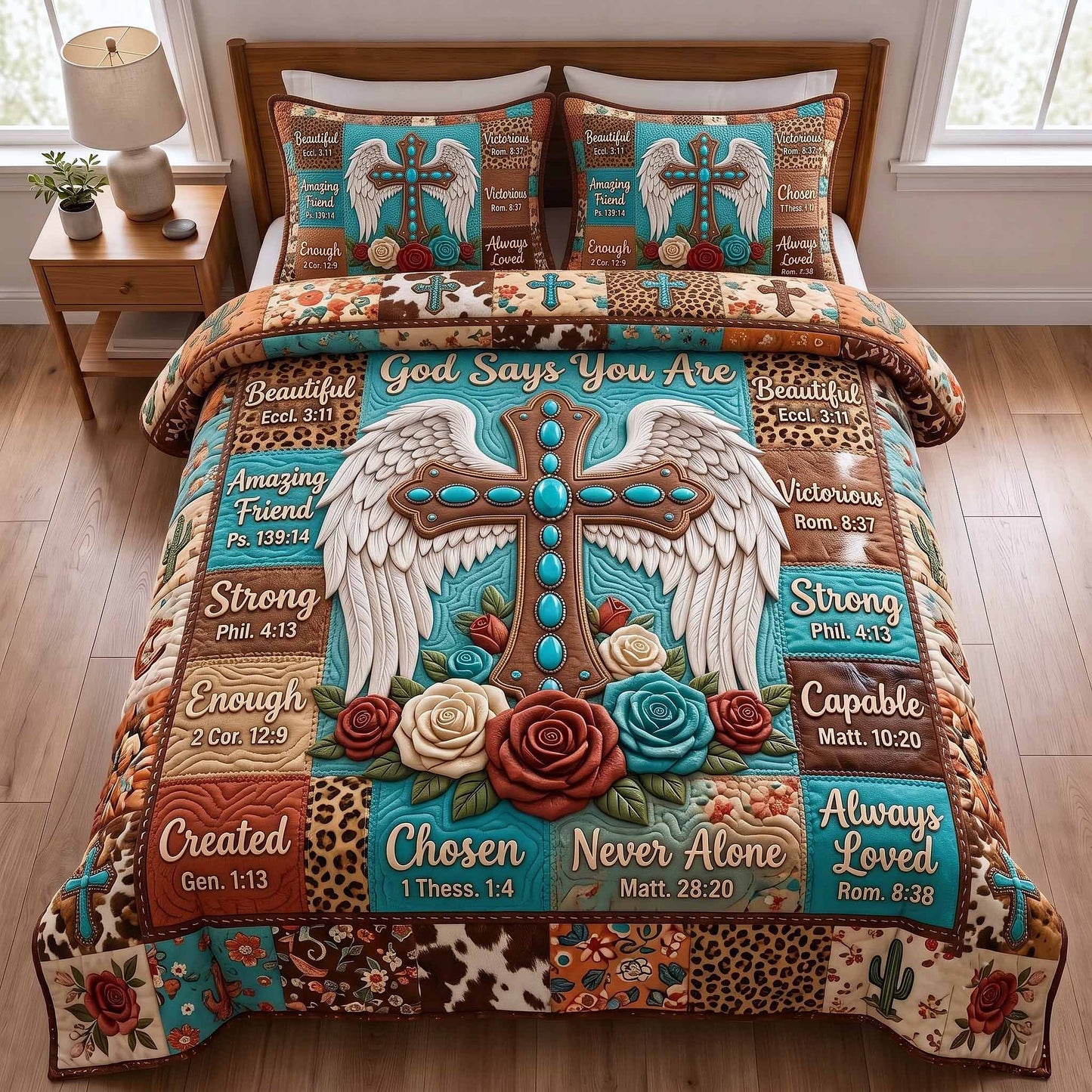 Western Bible 3-Piece Quilted Bedding Set GFTOTP20275
