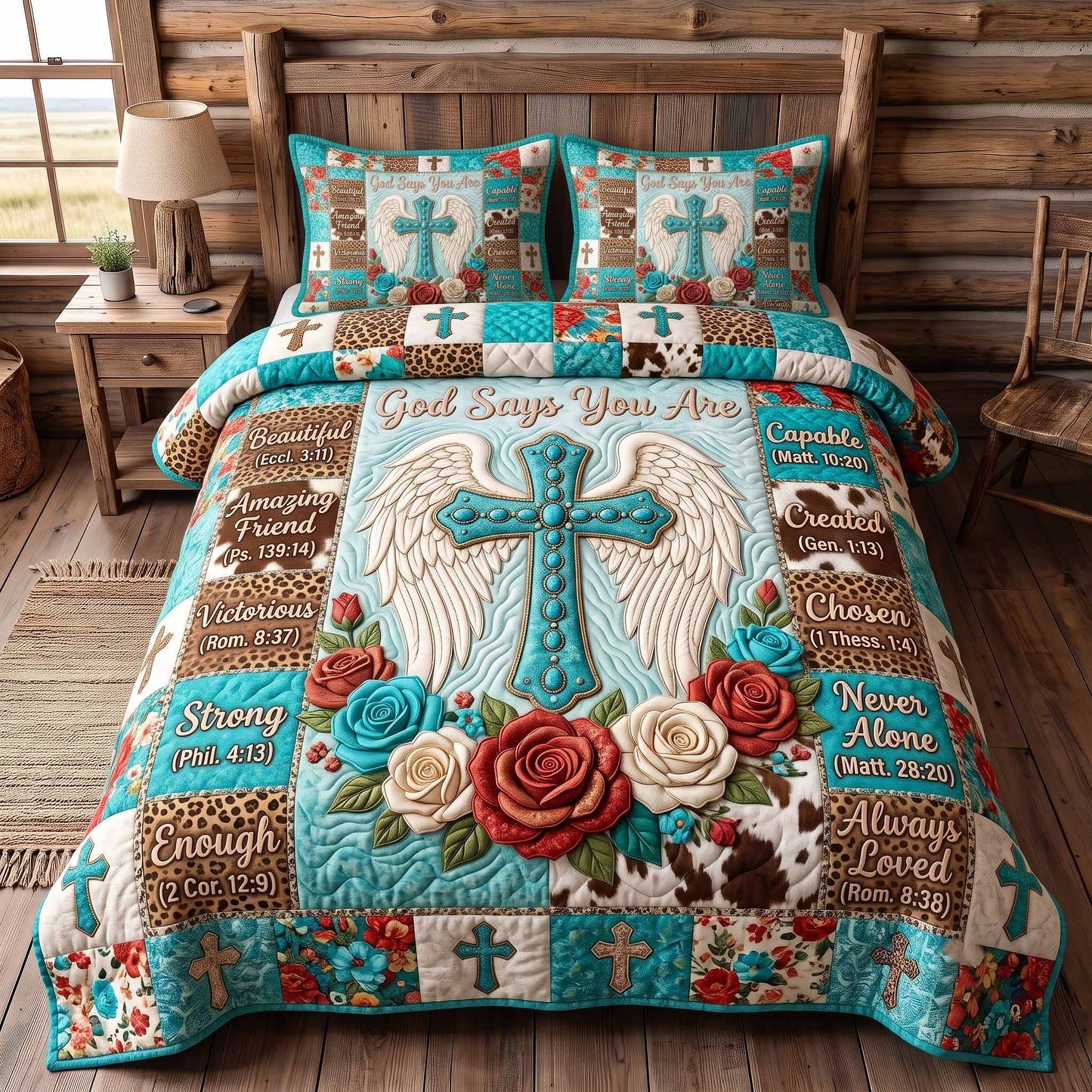 Western Bible 3-Piece Quilted Bedding Set GFTOTP20276