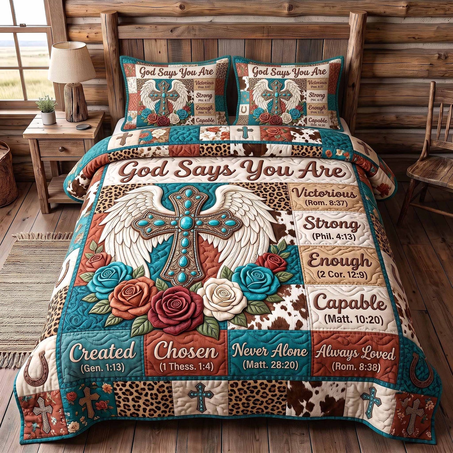 Western Bible 3-Piece Quilted Bedding Set GFTOTP20277