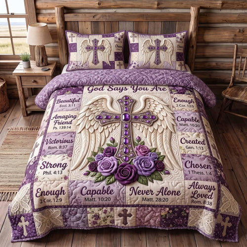 Floral Bible 3-Piece Quilted Bedding Set GFTOTP20280