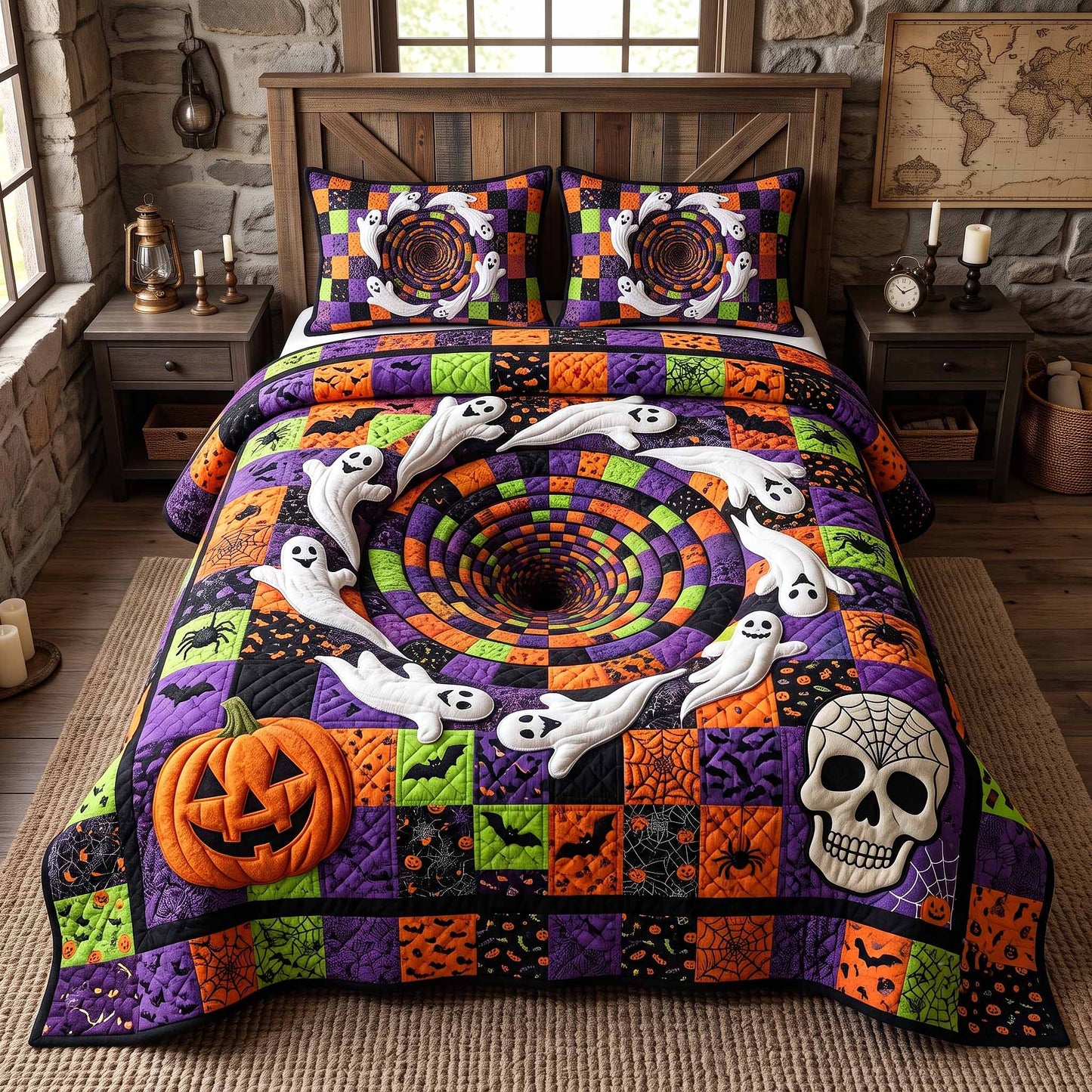 Strange Haunts 3-Piece Quilted Bedding Set GFTOTP20345