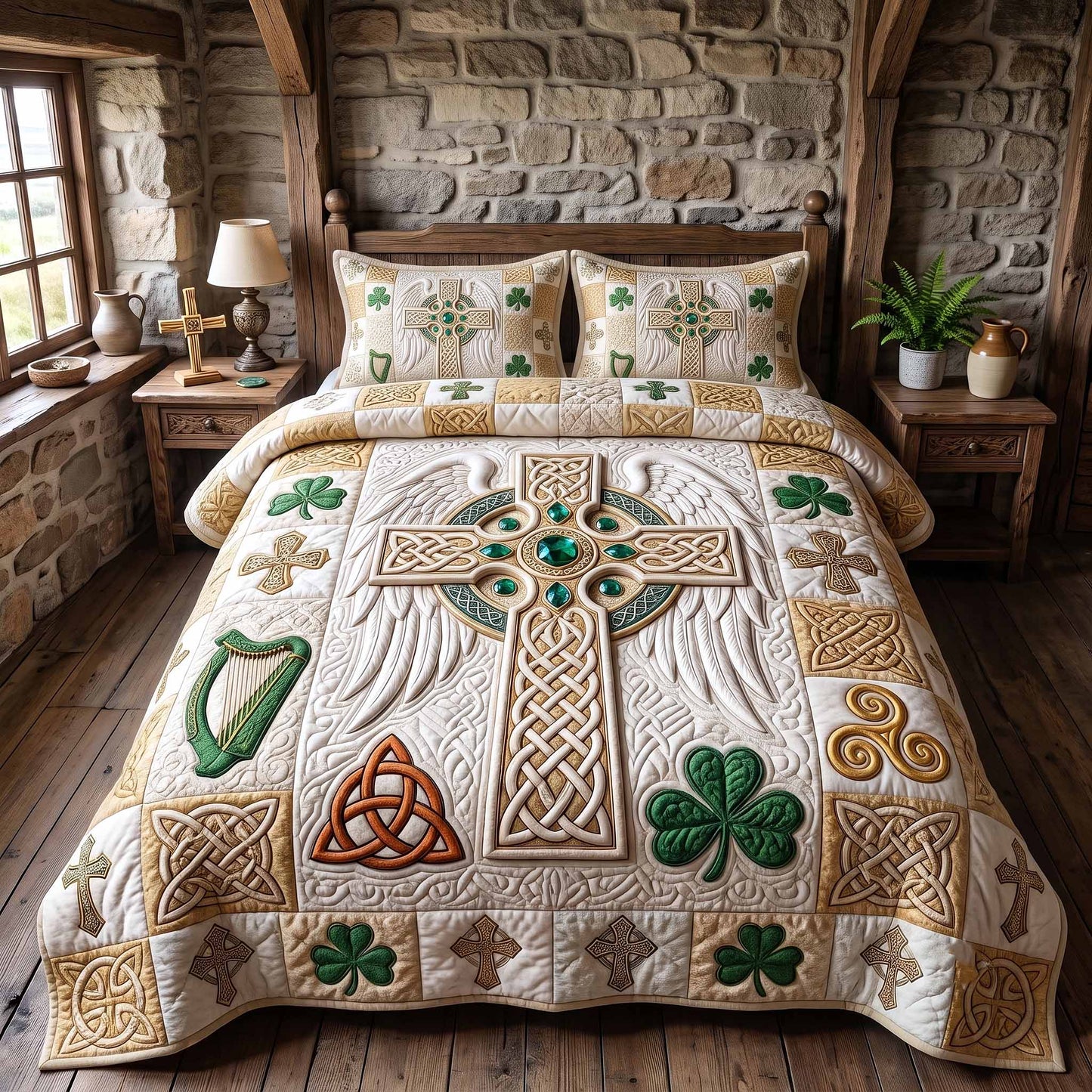 Irish Blessings 3-Piece Quilted Bedding Set GFTOTP20346