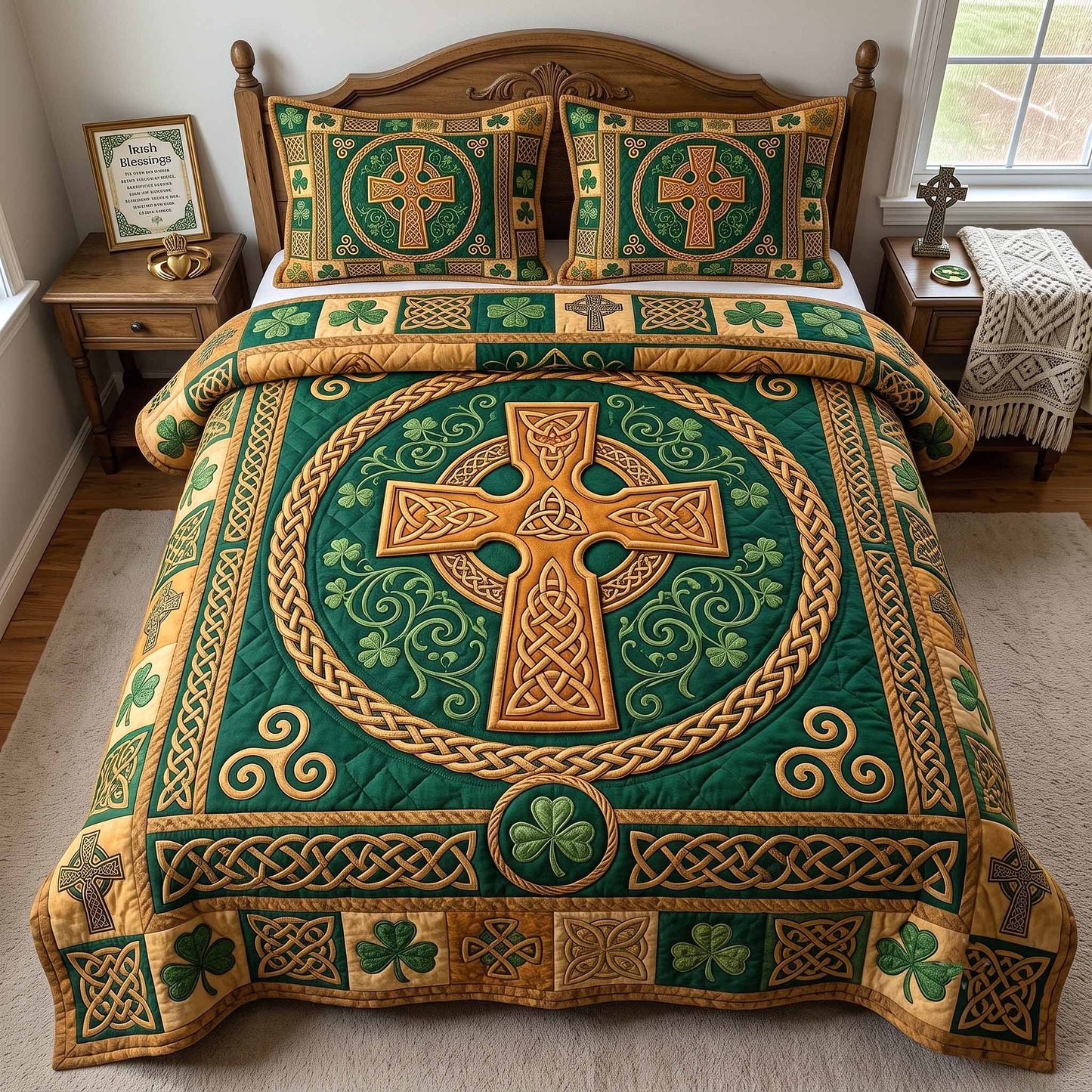 Irish Blessings 3-Piece Quilted Bedding Set GFTOTP20351