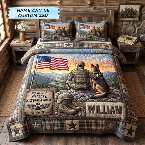 Personalized Veteran Pride 3-Piece Quilted Bedding Set QTCUZ GFTOTP20379