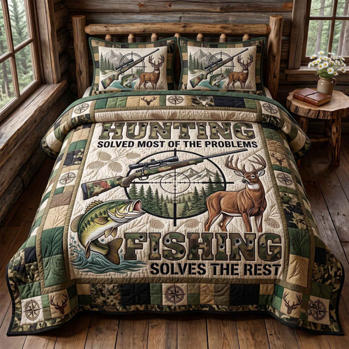 Hunting And Fishing 3-Piece Quilted Bedding Set GFTOTP20480