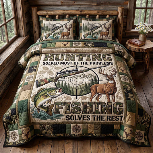Hunting And Fishing 3-Piece Quilted Bedding Set GFTOTP20480