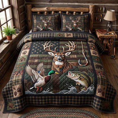 American Outdoors Wildlife Heritage 3-Piece Quilted Bedding Set GFTOTP20484