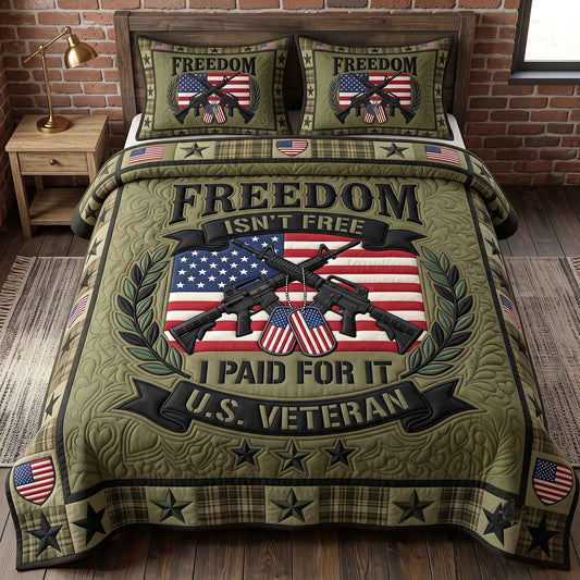 Veteran Pride 3-Piece Quilted Bedding Set GFTOTP20493