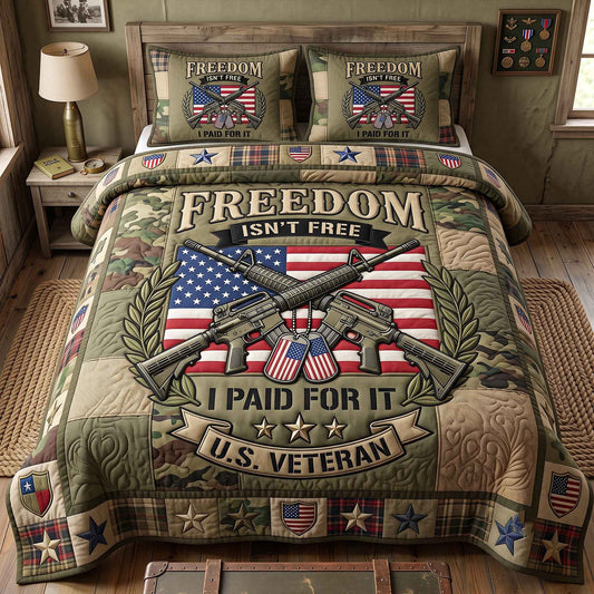 Veteran Pride 3-Piece Quilted Bedding Set GFTOTP20494