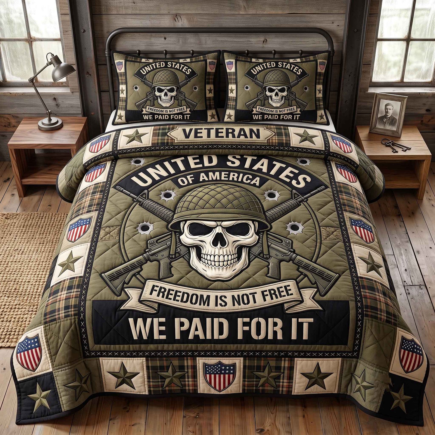 Veteran Pride 3-Piece Quilted Bedding Set GFTOTP20497