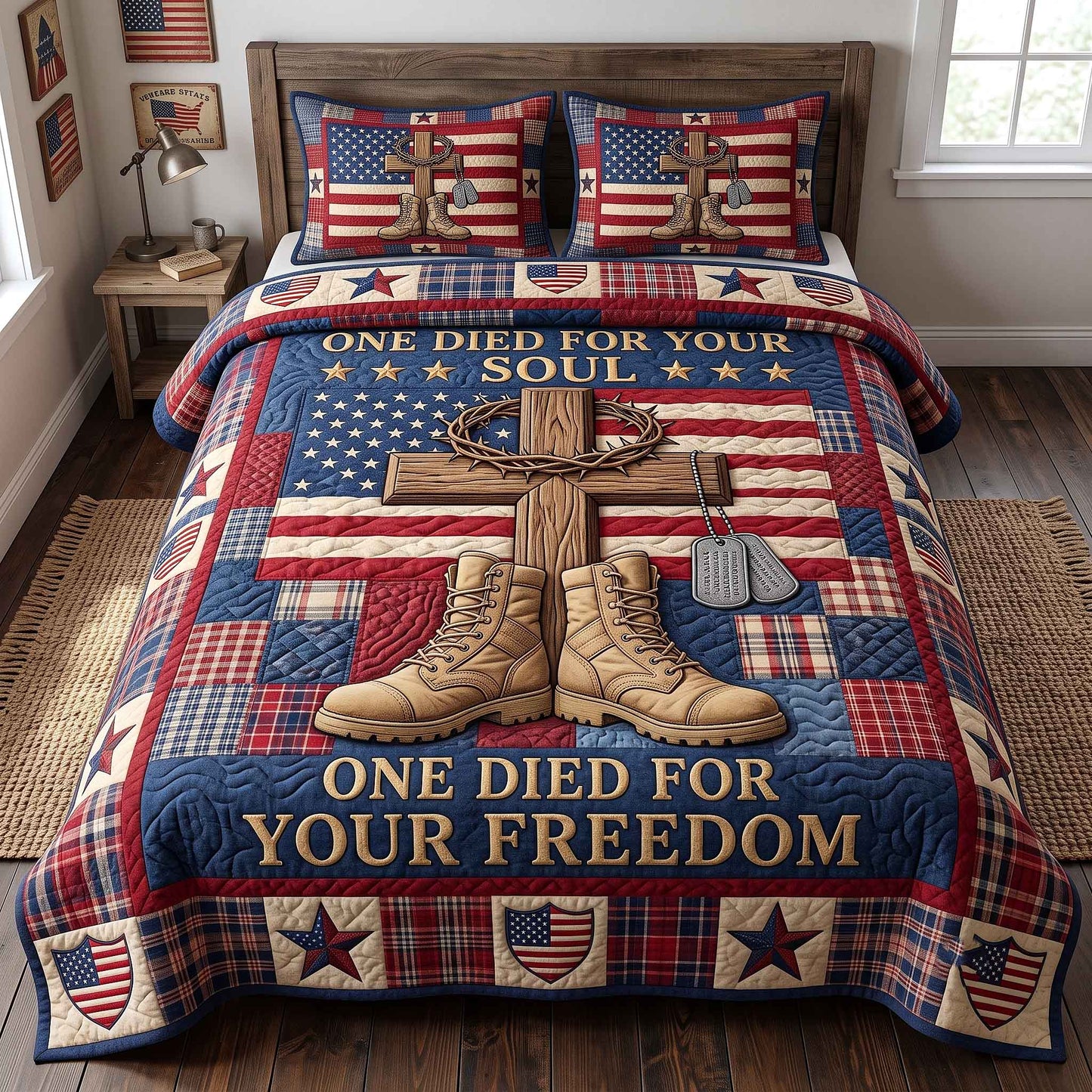 US Veteran 3-Piece Quilted Bedding Set GFTOTP20499