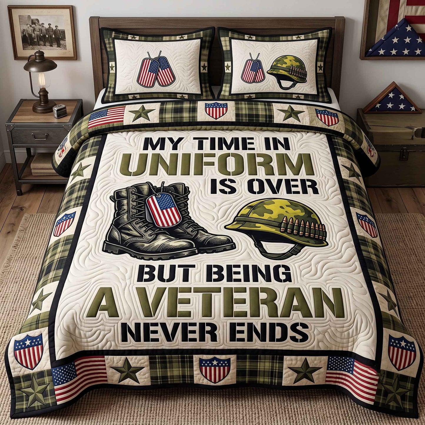 US Veteran 3-Piece Quilted Bedding Set GFTOTP20501