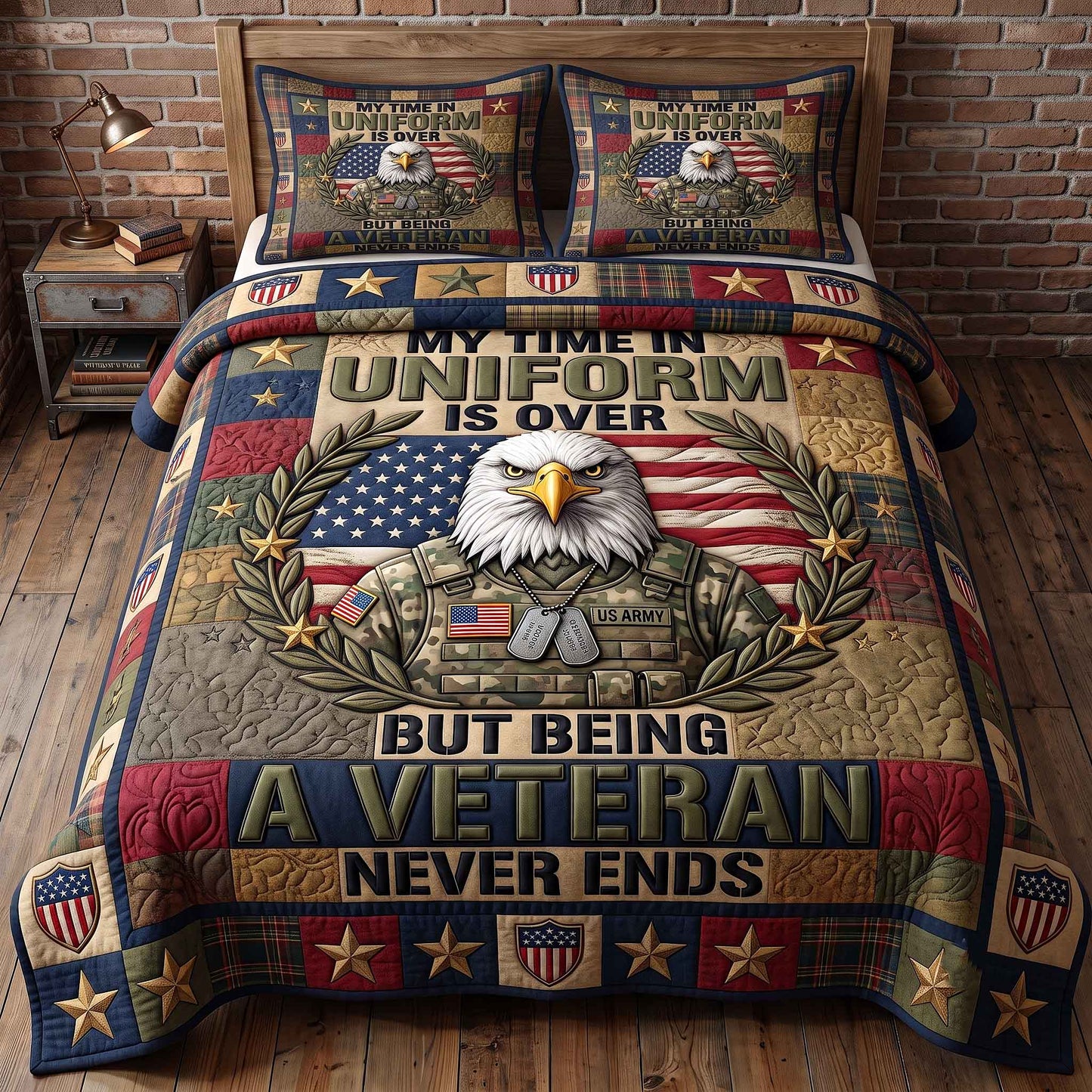 US Veteran 3-Piece Quilted Bedding Set GFTOTP20502