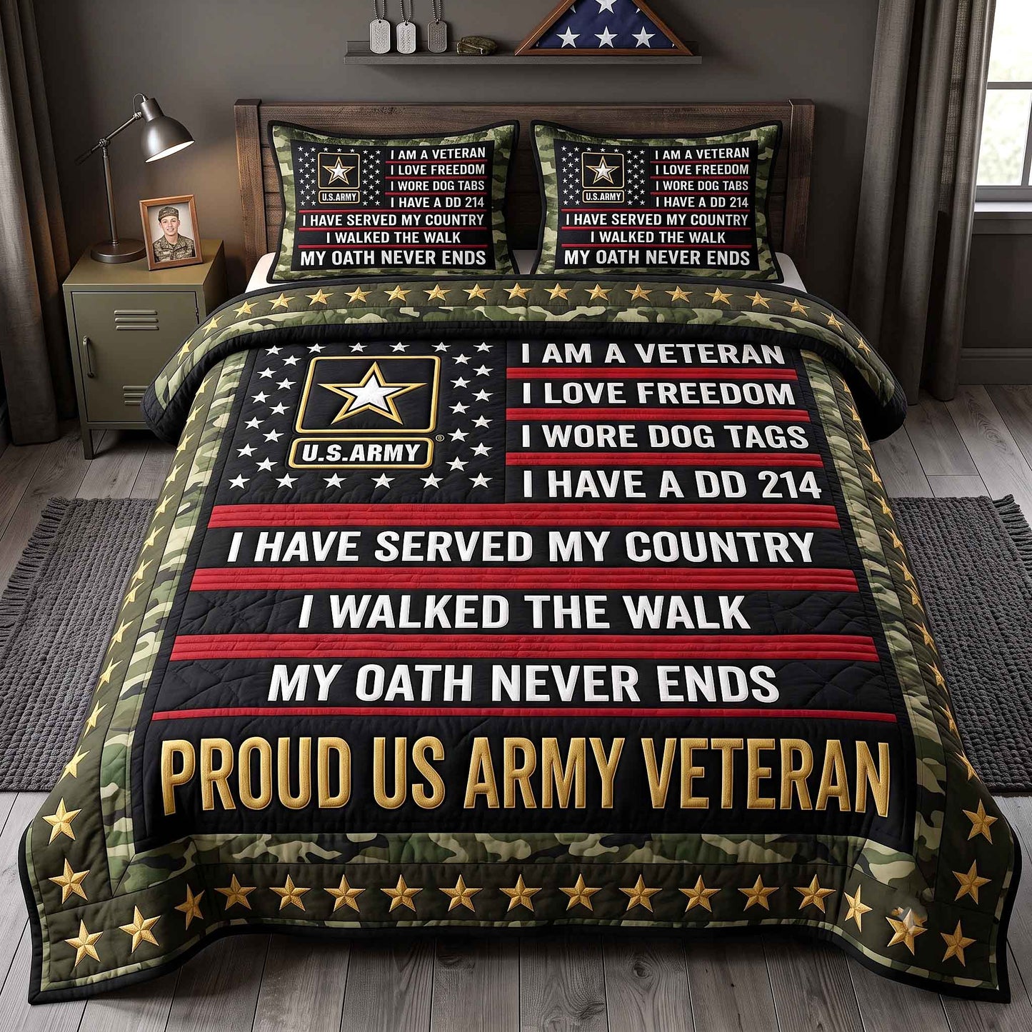 US Veteran 3-Piece Quilted Bedding Set GFTOTP20503