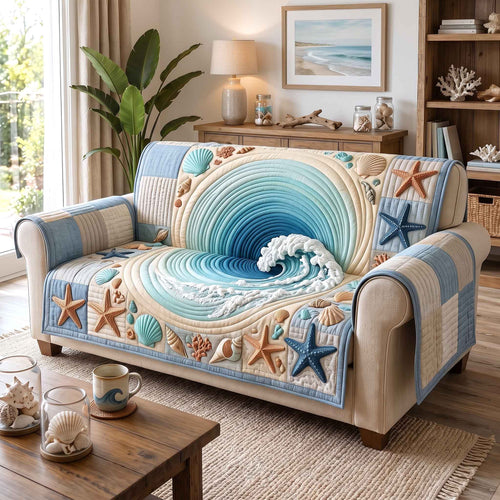 Coastal Whisper Quilted Sofa Cover GFTOTP20507
