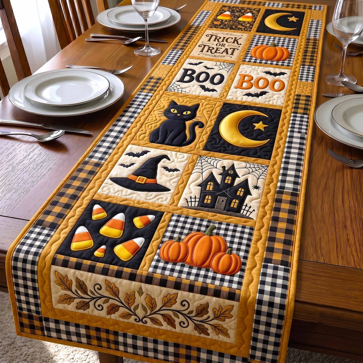 Halloween Patchwork Quilted Table Runner GFTOTP20565