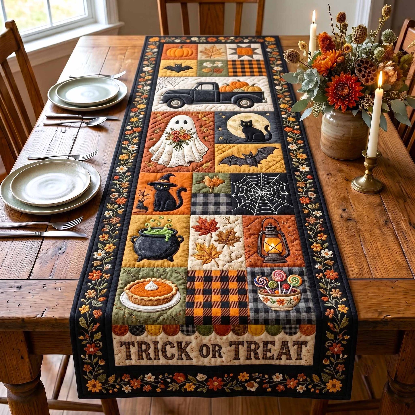 Halloween Patchwork Quilted Table Runner GFTOTP20566