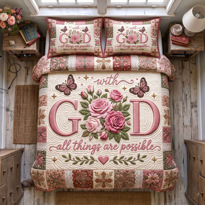Floral Faith 3-Piece Quilted Bedding Set GFTOTP20594