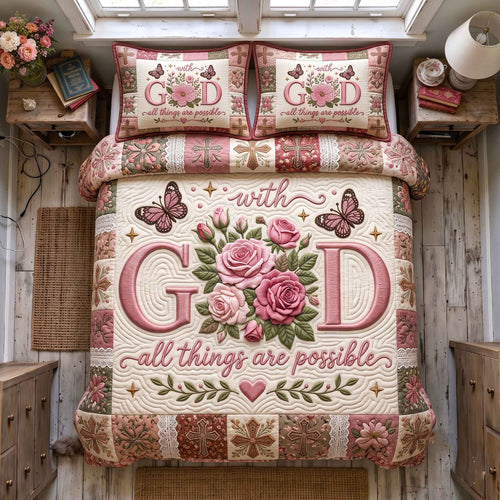 Floral Faith 3-Piece Quilted Bedding Set GFTOTP20594