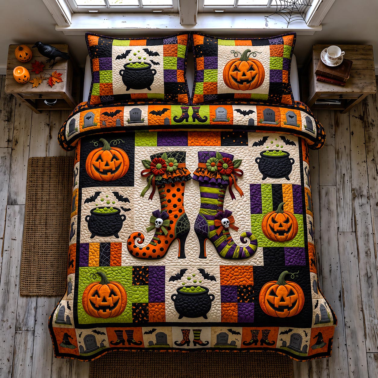 Wicked Magical Boots 3-Piece Quilted Bedding Set GFTOTP20597