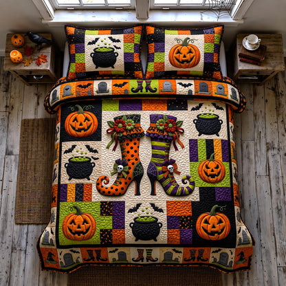 Wicked Magical Boots 3-Piece Quilted Bedding Set GFTOTP20597