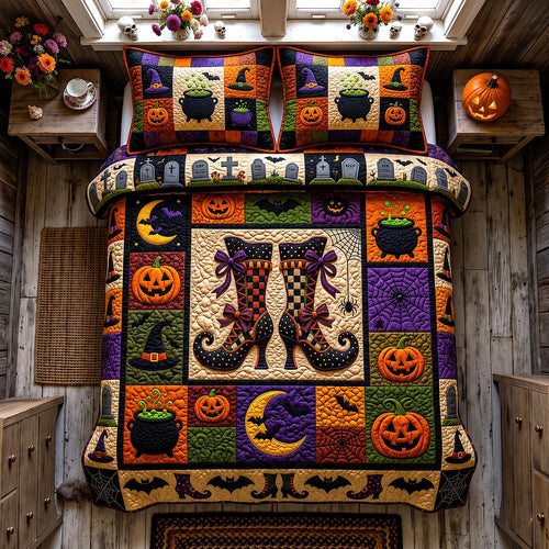Wicked Magical Boots 3-Piece Quilted Bedding Set GFTOTP20599