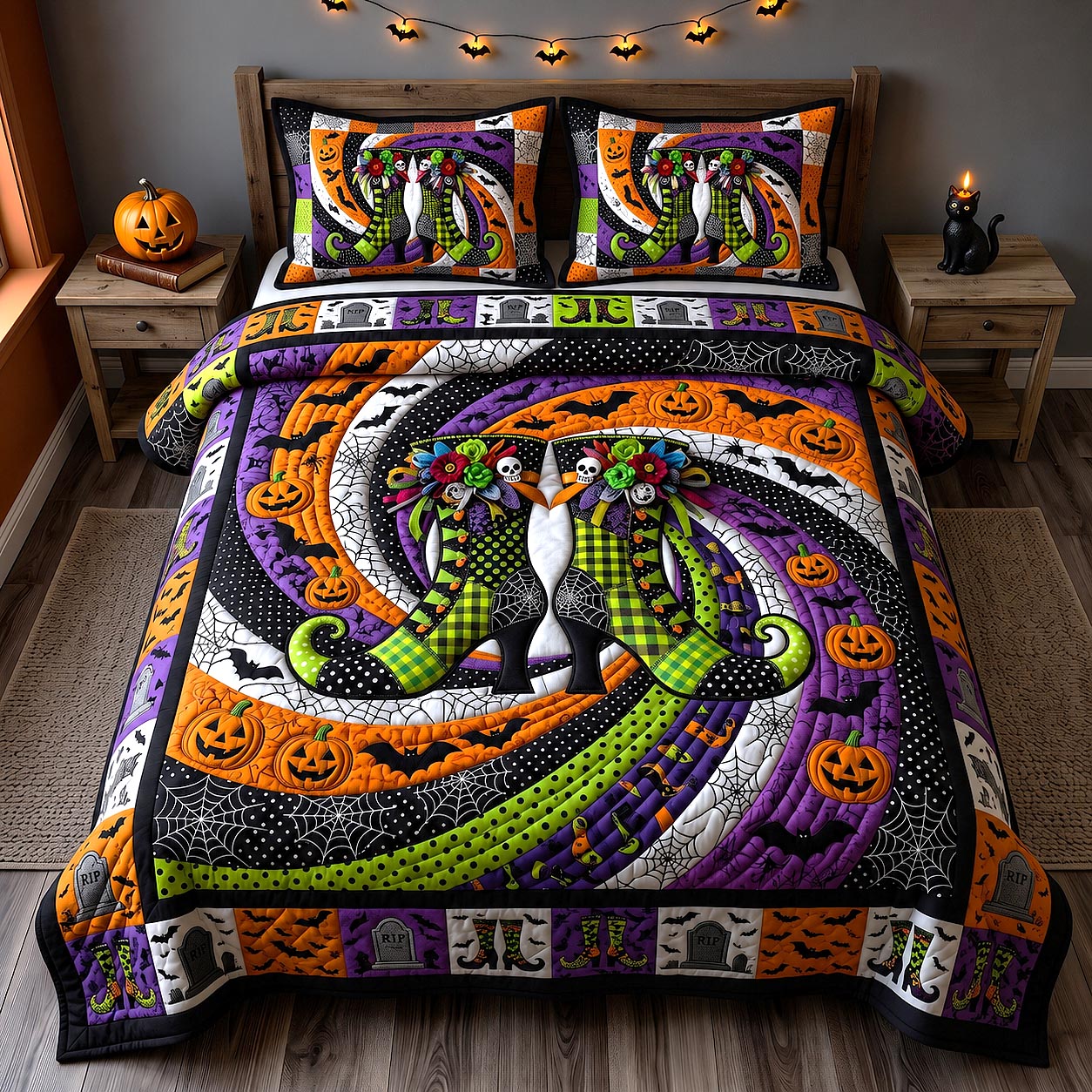 Wicked Magical Boots 3-Piece Quilted Bedding Set GFTOTP20602