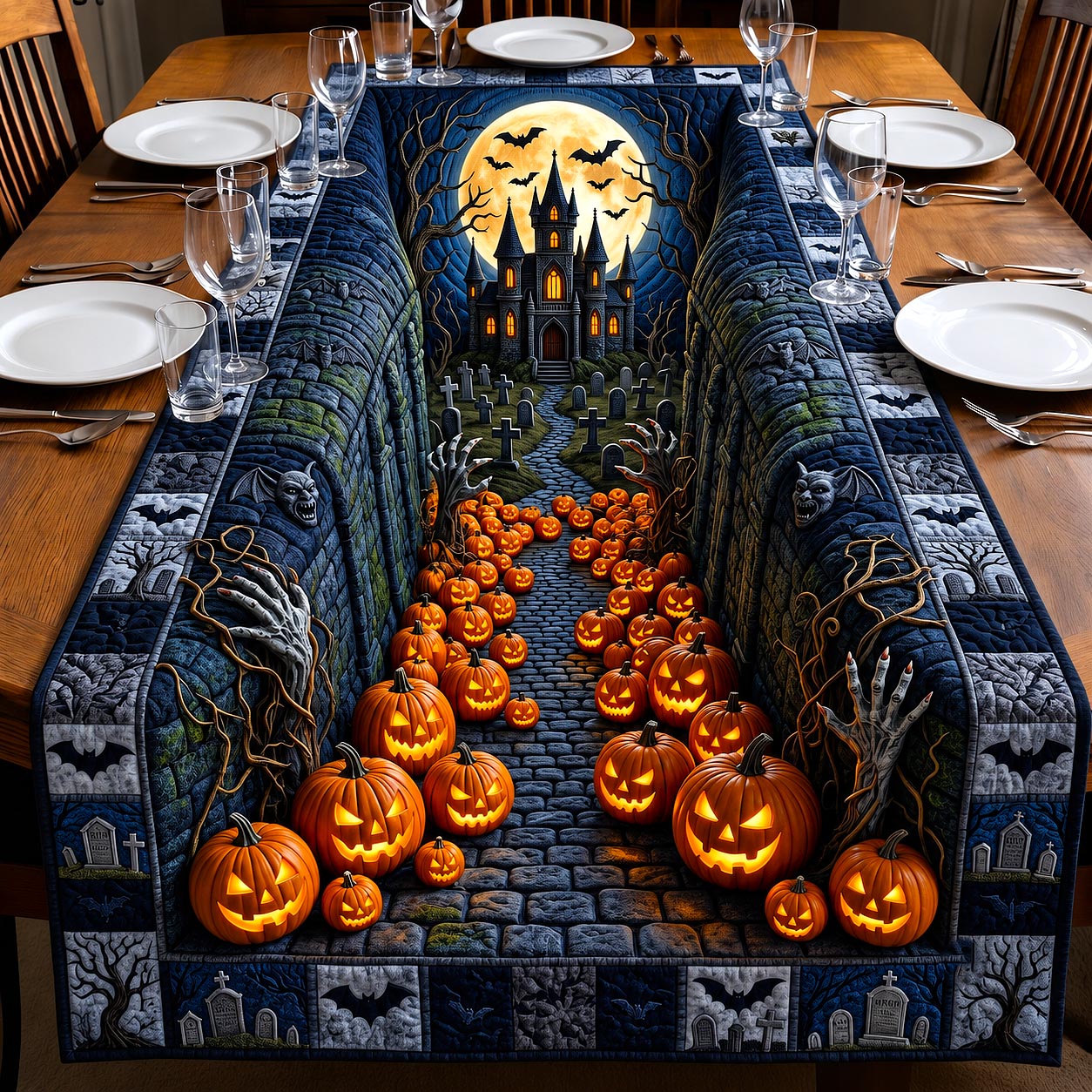 Haunted Tunnel Quilted Table Runner GFTOTP20608