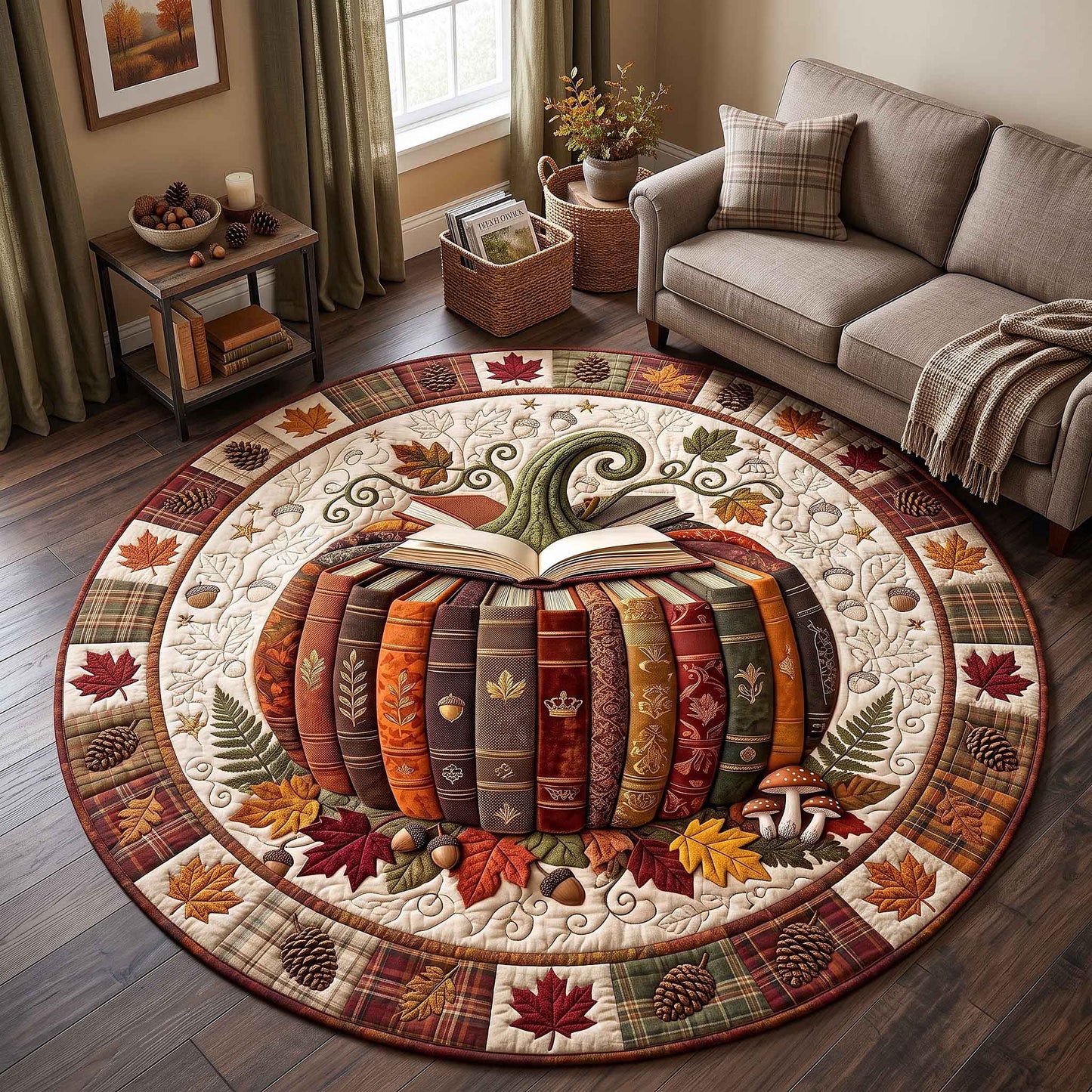 Autumn Chapters Quilted Round Mat GFTOTP20655