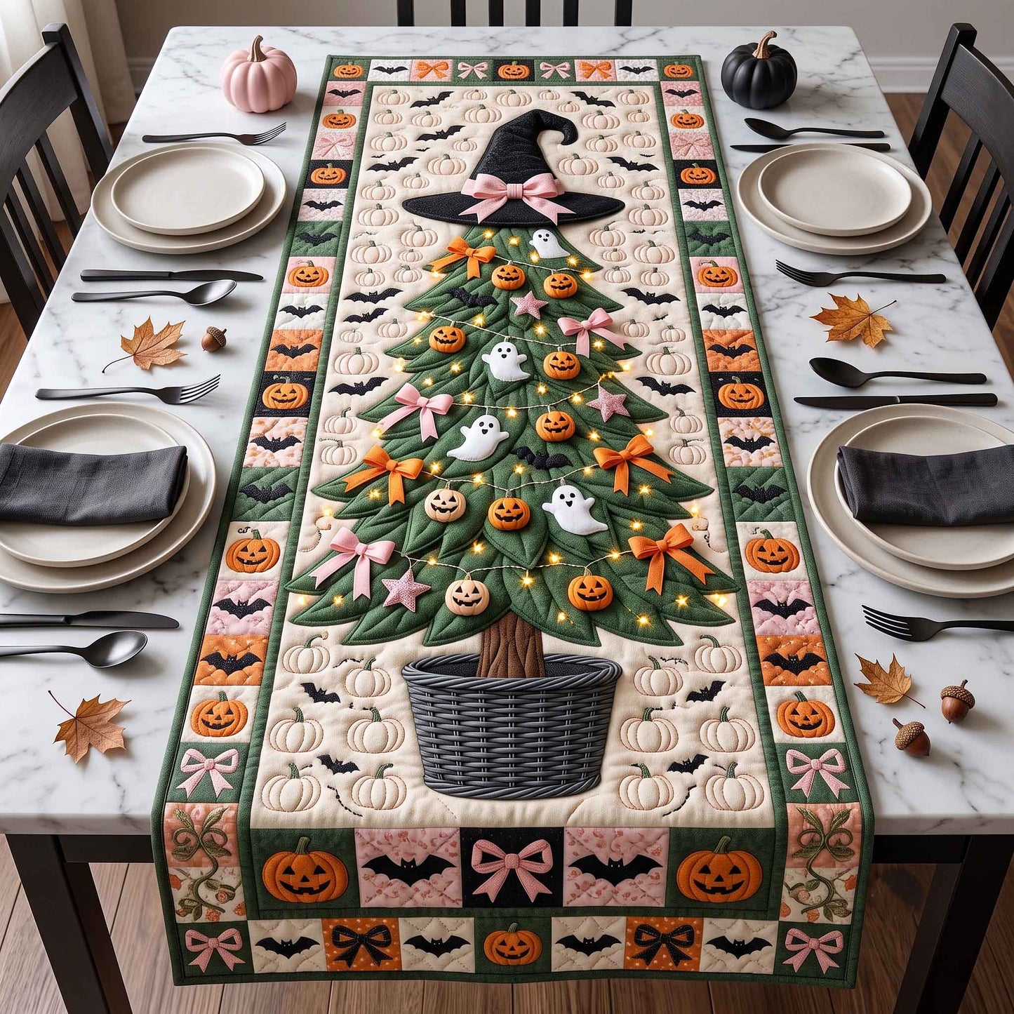 Halloween Evergreen Quilted Table Runner GFTOTP20661