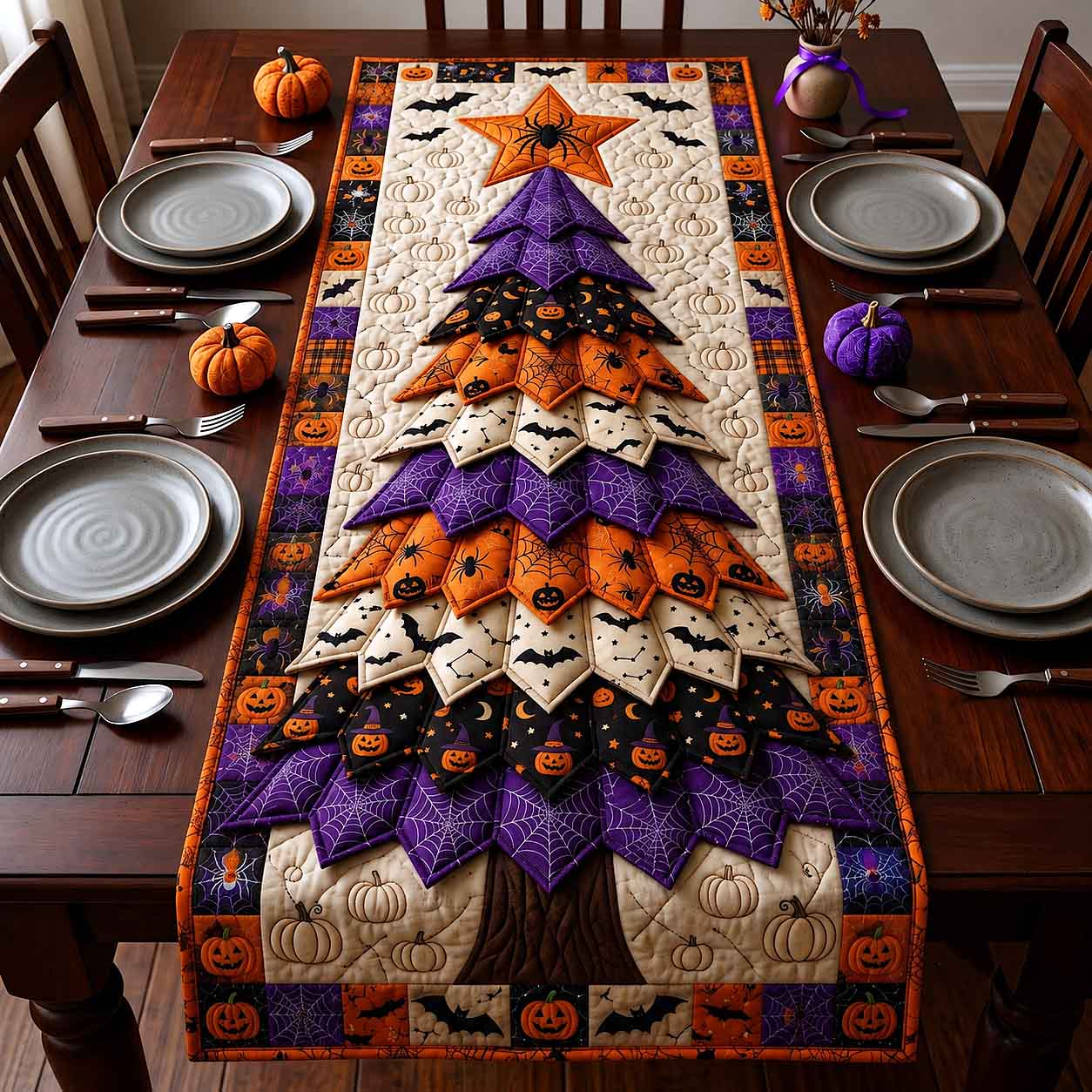 Halloween Evergreen Quilted Table Runner GFTOTP20663