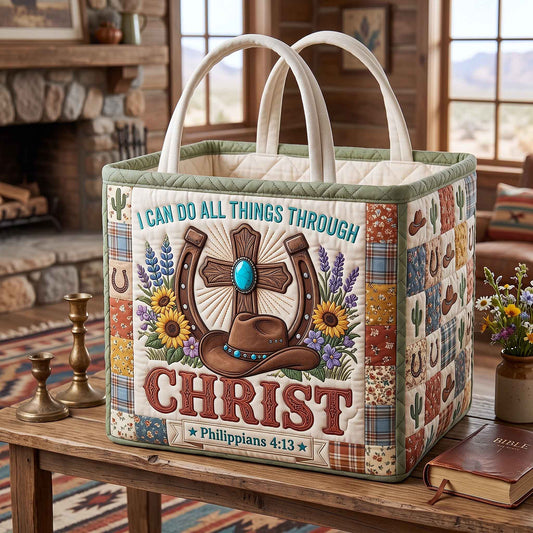 Western Grace Quilted Storage Basket GFTOTP20686