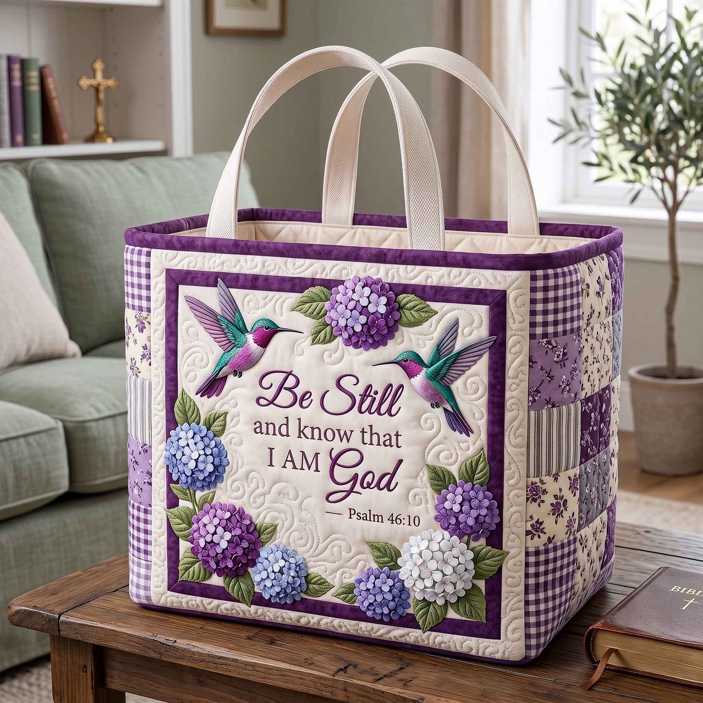 Floral Bible Quilted Storage Basket GFTOTP20689