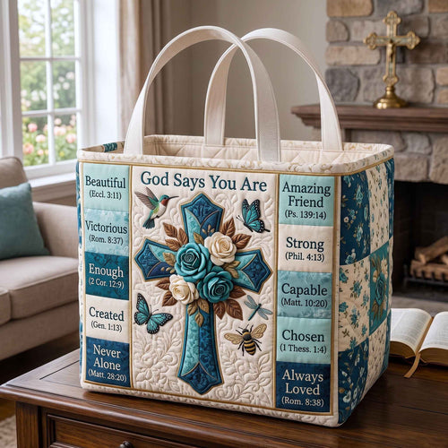 Floral Bible Quilted Storage Basket GFTOTP20690