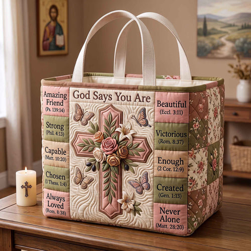 Floral Bible Quilted Storage Basket GFTOTP20691
