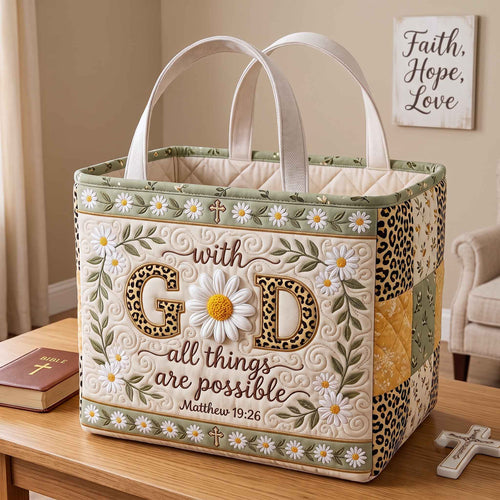 Floral Bible Quilted Storage Basket GFTOTP20692